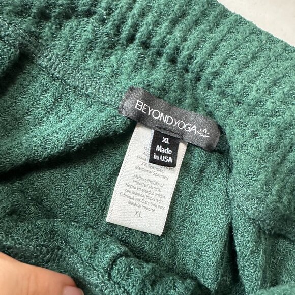 Beyond Yoga Living Easy Waffle Knit Pant XL Green Stretch Drawstring Pants - Picture 10 of 11